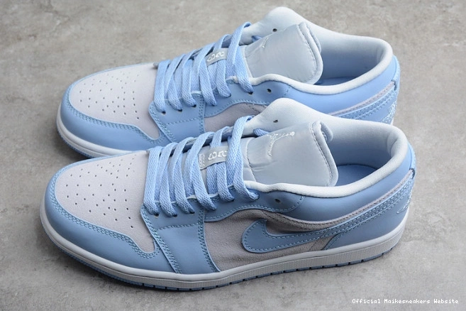 Official Maikesneakers DC0774-050 1 Low University (W) Blue Jordan 0716